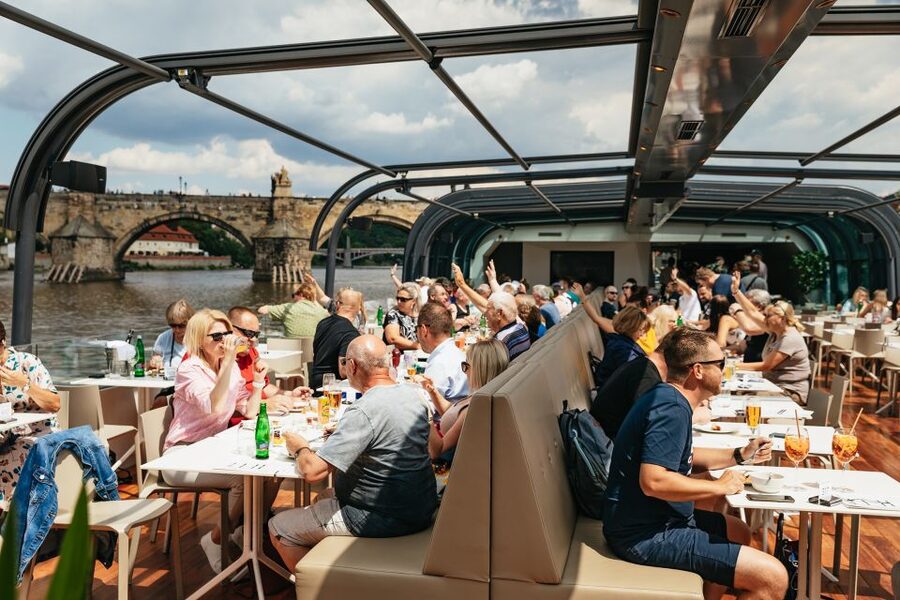Prague: Vltava River Lunch Cruise in an Open-Top Glass Boat - Prague Castle, Rudolfinum, and the National Theater
