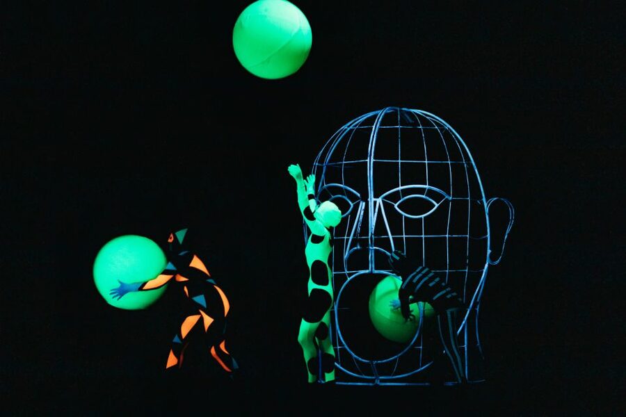 Prague: WOW Show Black Light Theater - Audience participation, from glow sticks to spiders