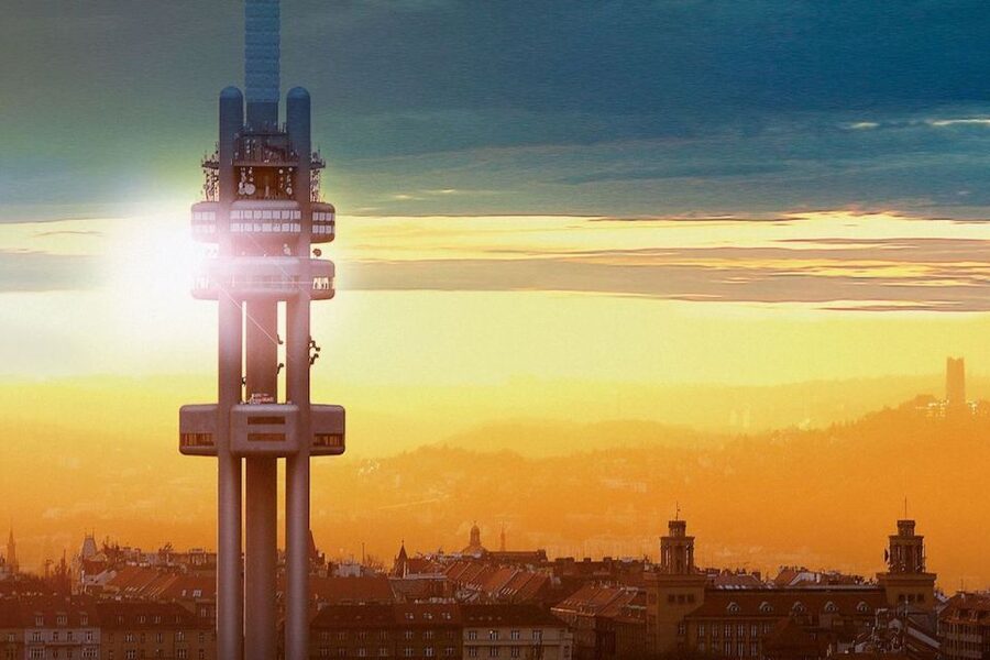 Prague: Žižkov TV Tower Observatory Entry Ticket - Cabin three: Czech art above the rooftops