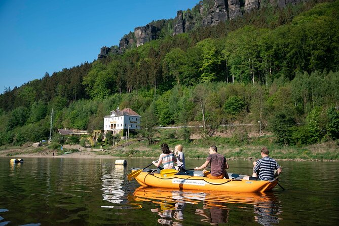 Rafting from Děčín to Bad Schandau and back on bikes - Starting at Kemp Děčín on the Elbe