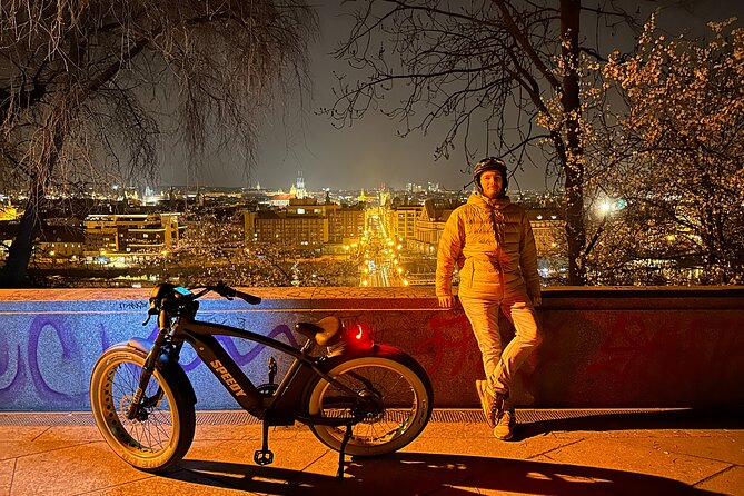 Retro Style E-Bike Night Tour in Prague - Live Guided - Lennon Wall and the river route