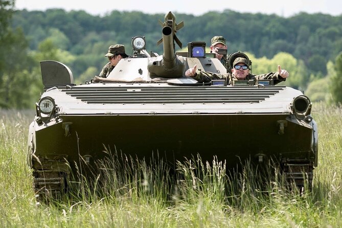 Ride in a BMP tank and military garage tour Prague - Price, private access, and clothing costs
