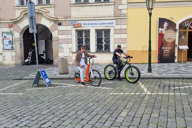 Scenic Panoramic views e-Scooter/ eBike Guided Tour of Prague - Franz Kafka’s statues and Charles Bridge