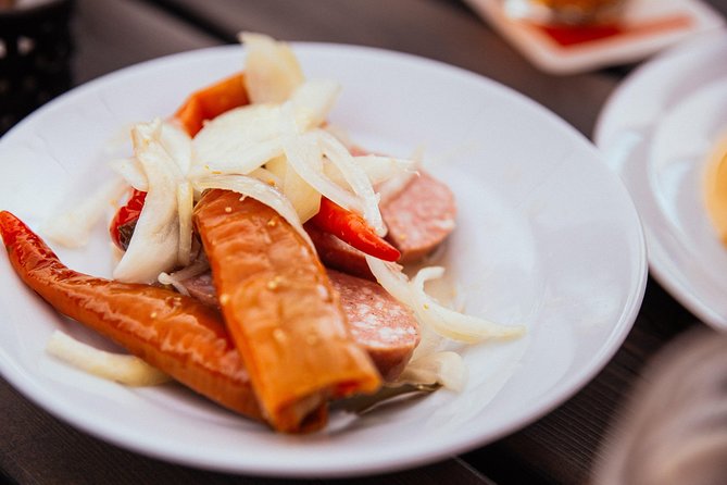 The 10 Tastings of Prague With Locals: Private Food Tour - Náměstí Jiřího z Poděbrad brings bread, egg salad, and sausage
