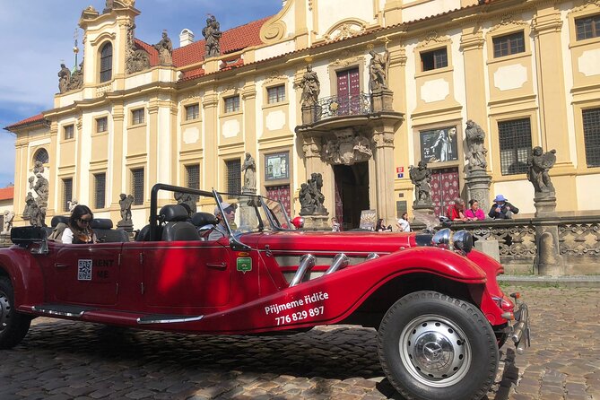 Vintage Cars Prague - Grand City Tour 150min / 1-6 pers. 2,5hrs - Churches, event spaces, and Prague’s golden roof